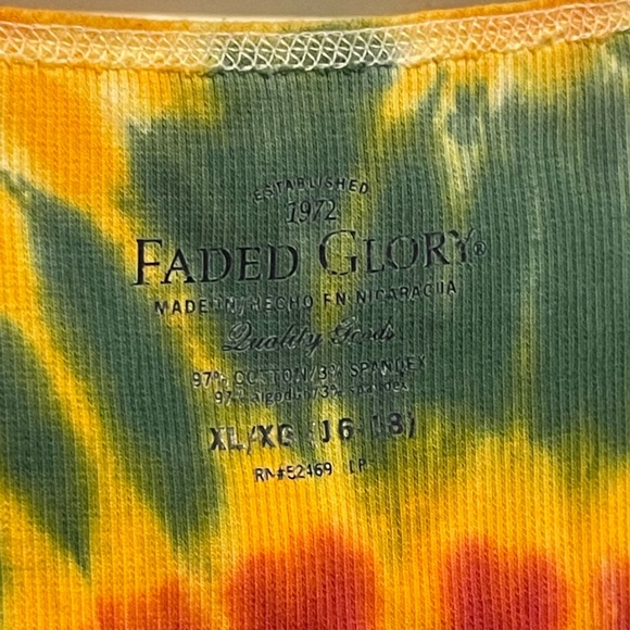 Faded Glory Tie Dye Ribbed Tank Top Size XL - Picture 2 of 3